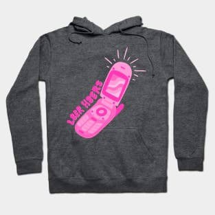 L8er H8ers y2k Pink Flip Phone Hoodie